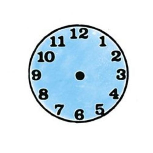Small Clock Rubber Stamper: Time Teaching Aid