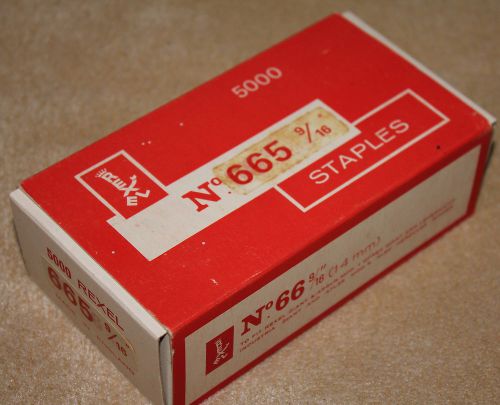 New old stock rexel box of 5000 staples no. 665 9/16 for rexel, giant, argus for sale