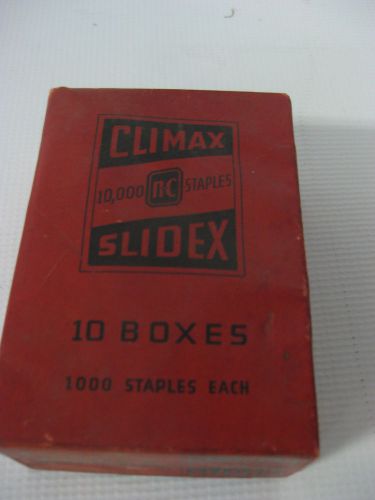 New Vintage Neva-Clog Climax Slidex Staples, 10,000 Staples, 10 Boxes