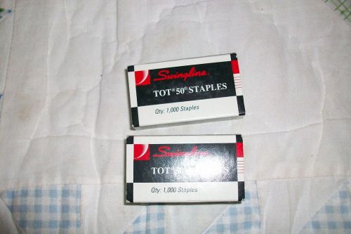 Two Vintage Boxes of Swingline Tot 50 Staples (1000 Count)  NEW free shipping