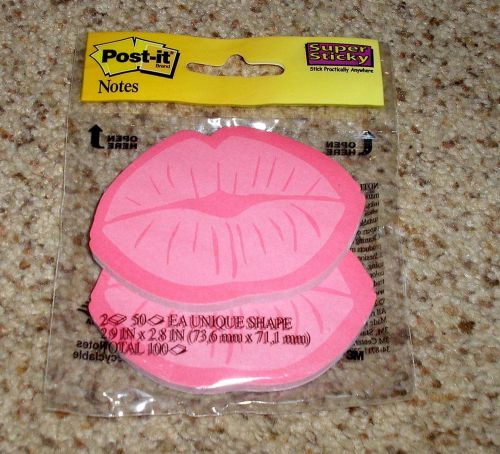 Teacher Resource: 2 Pads Super Sticky Post-It Brand Sticky Notes - Kiss Design