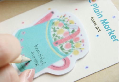 Flower Pot Tracing Sticky Paper Post-It Bookmark Index Tabs Memo 40 sheets