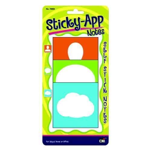 Charles Leonard Sticky-App Notes Neon 3 Styles 50 Sheets/Pad 150/Total