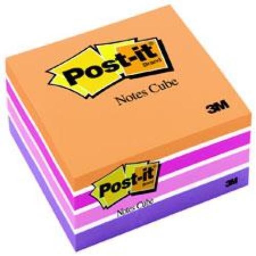 Post-it Cube 3&#039;&#039; x 3&#039;&#039; Assorted 400 Sheets Electric Glow