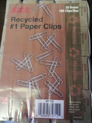 ACCO RECYCLED #1 PAPER CLIP ( 2,000 PER CASE ) USA MADE/ENVIRONMENTALLY FREINDLY