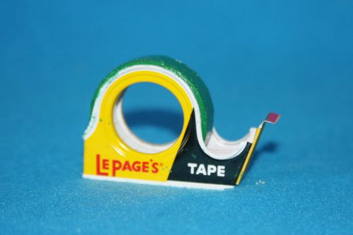 VINTAGE LePAGE&#039;S TAPE DISPENSER - METAL - GREEN TAPE