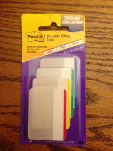 Post-it Durable File Tabs, 2 x 1 1/2, Striped,Standard Colors, 24 Pack New