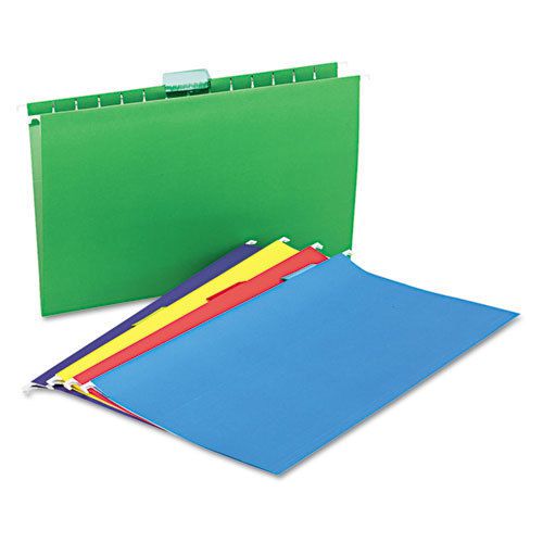 Hanging File Folders, 1/5 Tab, 11 Point, Legal, Assorted Colors, 25/Box