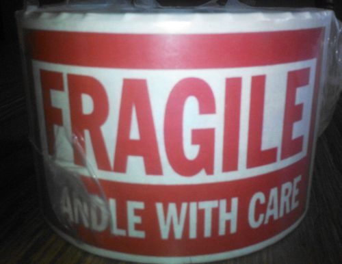 3x5 FRAGILE - Handle With Care Labels/Stickers Roll of 500 (12 Roll Lot)