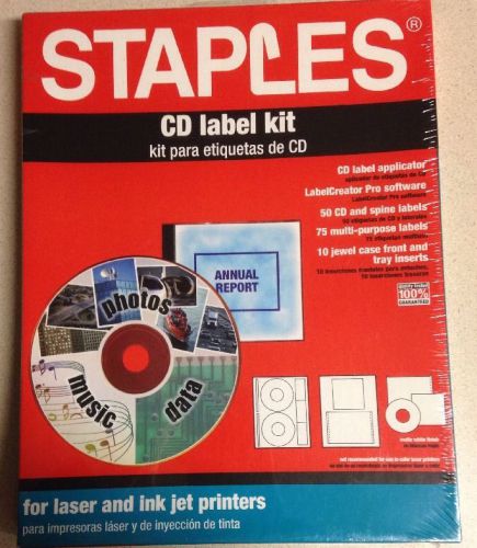 Staples CD Label Kit for Laser and Ink Jet Printers New old Stock - Sealed