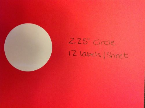White Gloss Inkjet 2.25&#034; Circle - 12 Labels / Sheet - 516 Labels / 43 Sheets