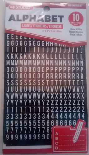 ALPHABET &amp; NUMBERS STICKER LABELS (10 sheets) A-Z 0-9  5mm x 8mm self adhesive