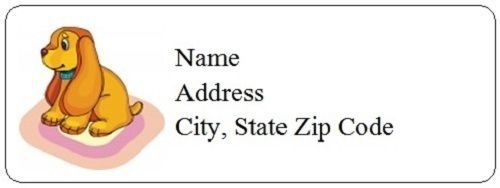 30 Personalized Cute Dog Return Address Labels Gift Favor Tags (dd71)