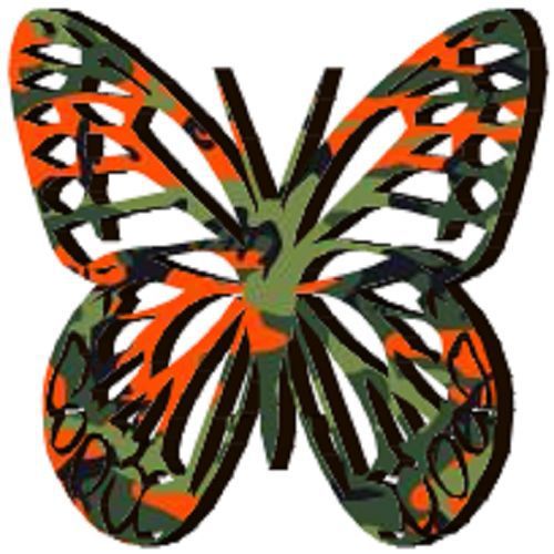 30 Custom Orange Camo Butterfly Personalized Address Labels