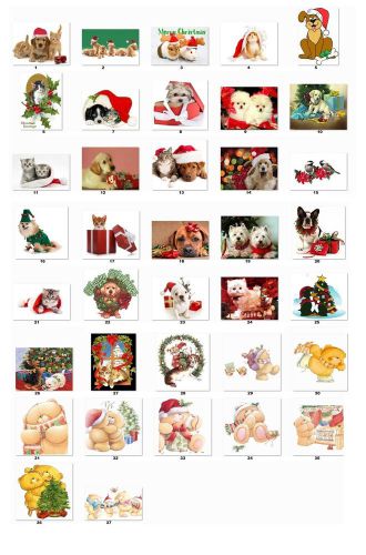 30 Personalized Return Address Christmas Cute Animals Labels Buy 3 get 1 (cs1)