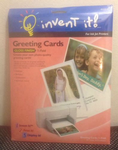INVENT IT GREETING CARDS GLOSS FINISHED 10 GREETING CARDS 10 MATCHING ENVELOPES