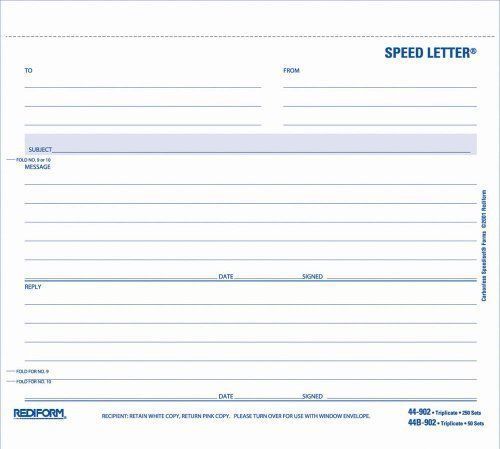 Rediform 44902 speed letters, 7 x 8 1/2, three-part carbonless, 250 forms for sale