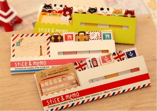 120 Page Cute Animal Sticker Post-It Bookmark Marker Memo Index Tab Sticky Notes