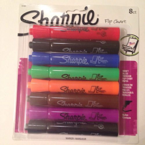 SHARPIE Flip Chart 8 Count Markers Office Presentation Black Red Blue Green NEW