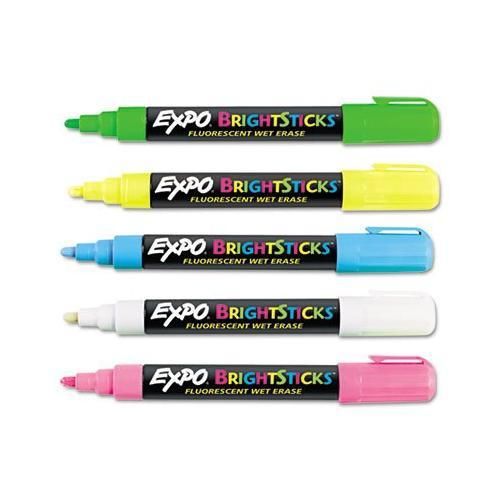 Sanford Wet Bright Sticks Wet-Erase Fluorescent Markers, Assorted Fluorescent