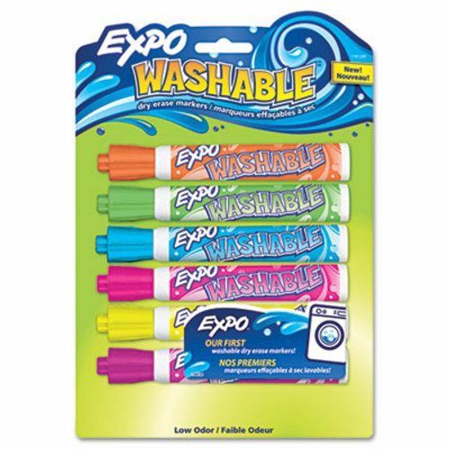 Expo Washable Dry Erase Marker, Bullet Point, Assorted, 6 per Pack (SAN1761209)