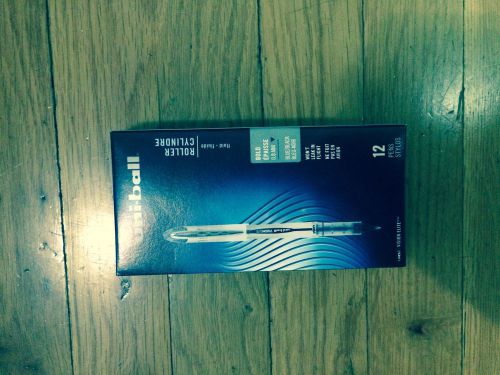 Uni-ball Vision Elite Rollerball Micro .8mm Point Blue/Black Ink 12-Pens 69020