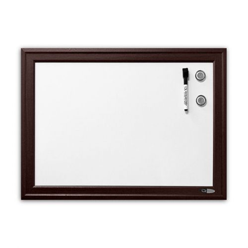 Quartet Two-Tone Magnetic Dry-Erase Board, 17 x 23 In, Espresso Wood Frame