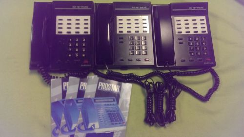 Lot of 3 Used Samsung 800 Prostar Key Phone Non LCD Telephones 1 w/o stand