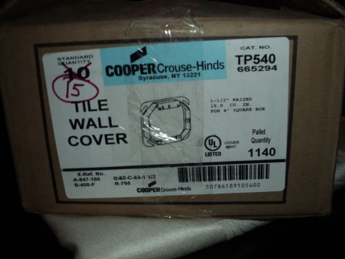 ~ Cooper TP540 Tile Wall Cover 1 1/2&#034; for 4&#034; Square Box. LOT OF 15