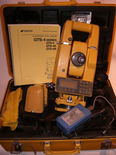 Topcon gts-4 electronic total station w/2 batteries &amp; quick charger for sale