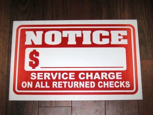 General Business Sign: Return Check Service Charge