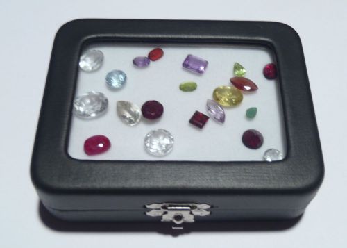 GLASS TOP GEM BOX 3-1/4x2-1/2in. Storage/Display gold nuggets,gemstones,minerals