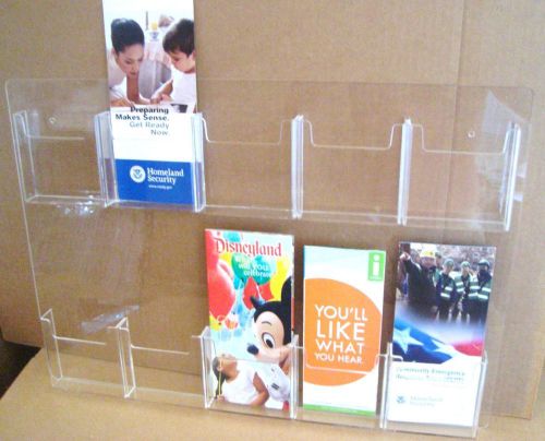 (1) 10 Pocket Wall Mount TriFold 4 inch Brochure  Holder SHIPS FREE