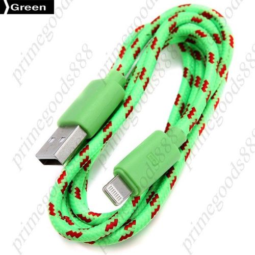 1m Braided Cord Lightning Charge Data Sync Cable 1 m Charger Chargers Green
