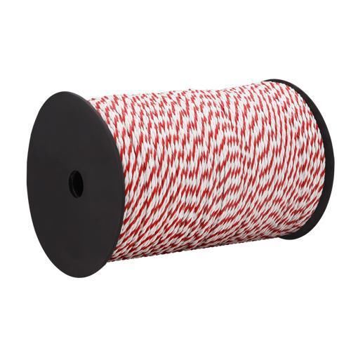 4mm Wide Red and 500m White Roll Electric Fence Energiser Poly Rope