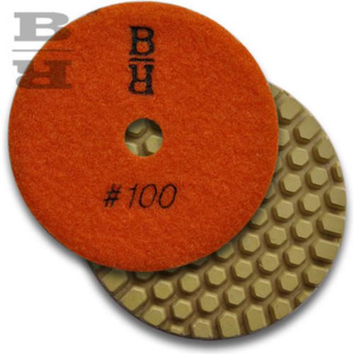 Buddy Rhodes 4&#034; 100 Grit Dry DHEX Concrete Countertop Wet Dry Polishing Pad 6mm