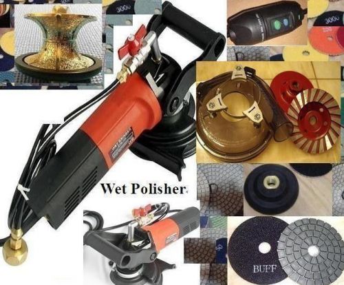 1 1/2&#034; full bullnose wet polisher 25 pad glaze buff dust shroud cup wheel stone for sale