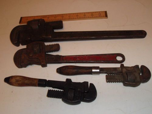 Vintage Stillson pattern Forged pipe wrench tool set Nice