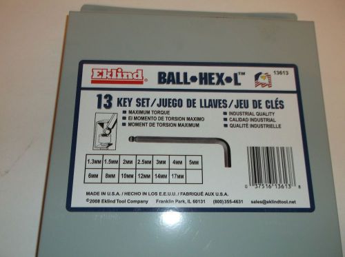 EKLIND BALL-HEX-L 13 KEY SET METRIC 13613  1.3 - 17 MM
