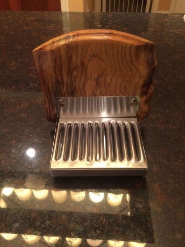 4 x 6 stainless steel wall mount drip tray live edge walnut kegerator homebrew for sale