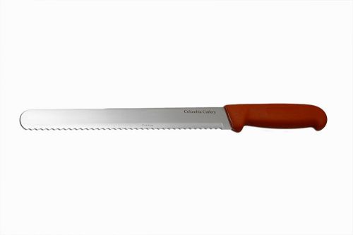 Columbia Cutlery 10&#034; Serrated Bread Knife Red Fibrox Handle Brand New!!