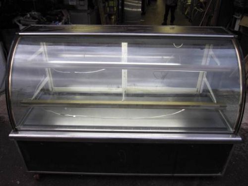 71&#034; curved  glass  bakery display case-dry for sale