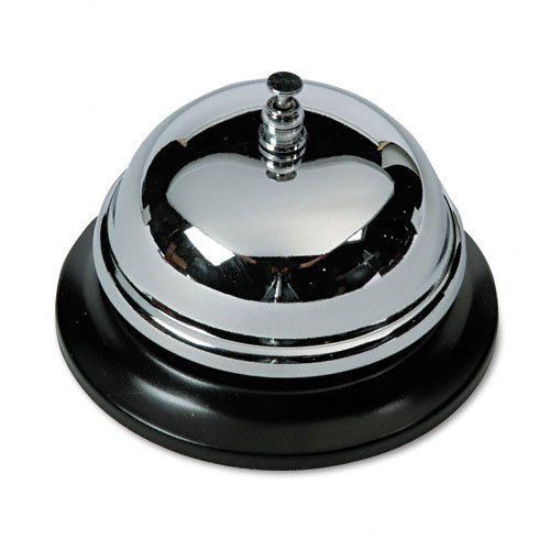 Advantus Call Bell - 3.38&#034; Diameter - Brushed Nickel - Steel - Black, (cb10000)