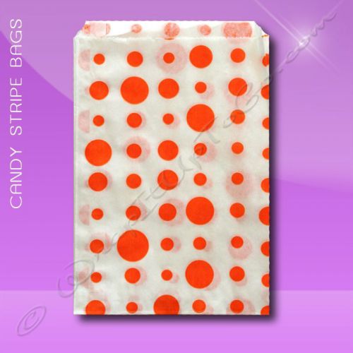Candy Stripe Bags 7 x 9 –  Orange Dots