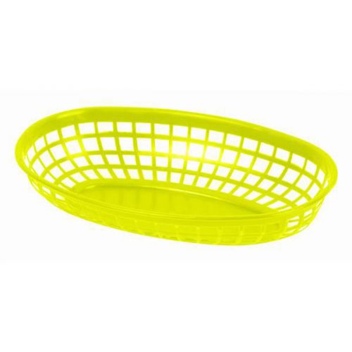 6 PC Fast Food YELLOW Commercial Baskets Tray 9-3/8&#034; Oval NEW