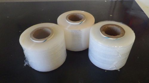 3 Rolls of Hand Held Stretch Plastic Wrap 3&#034; x 600&#039; x 120ga Plastic Film
