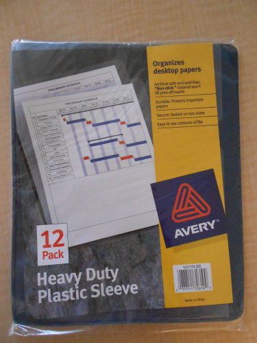 Heavy Duty Plastic Sleeves, 8 1/2&#034; x 11&#034;, Clear Front/Blue Back, Pack Of 12
