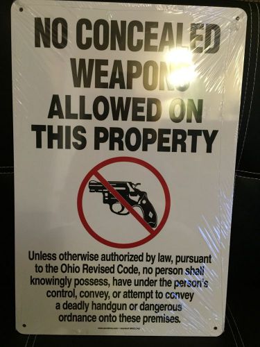 ACCUFORM SIGNS MACC543VA Sign,No Concealed Weapons, 18x 12In.