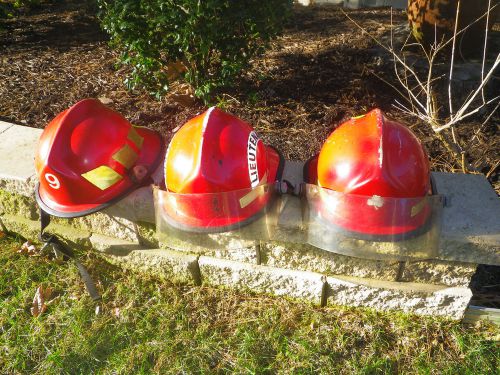 Lot of 3 Used Fire Helmets Firefighter Turnout Fire Gear