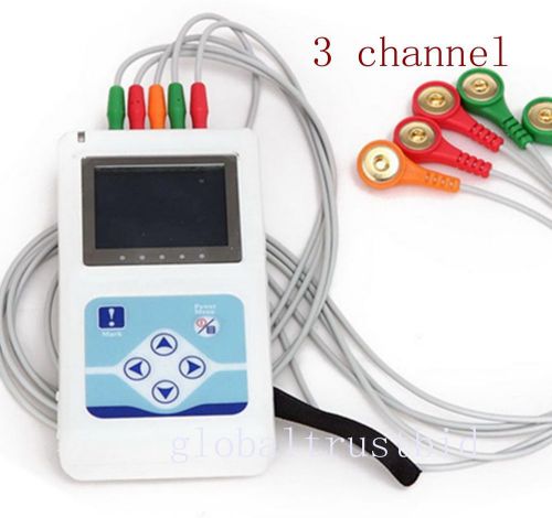 2015 hot 3-channels color lcd ecg holter ecg/ekg holter monitor system for sale